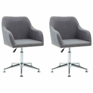 vidaXL Sillas de comedor giratorias 2 unidades tela gris claro