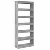 vidaXL Librer&iacute;a Gris Sonoma 80 x 30 x 198 cm Madera de ingenier&iacute;a