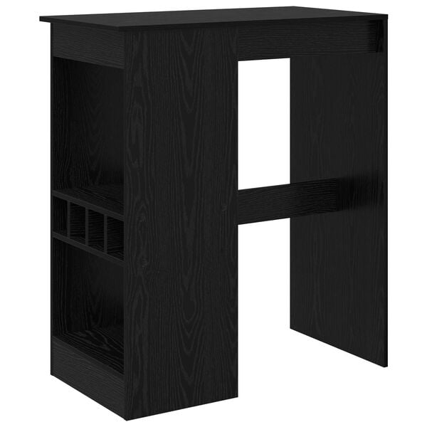 vidaXL Mesa de Bar con estante Roble Negro 90 x 47.5 x 103.5 cm