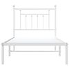 vidaXL Estructura cama sin colch&oacute;n con cabecero metal blanco 90x190 cm