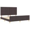 vidaXL Estructura de cama con cabecera Marr&oacute;n oscuro 180 x 200 cm tela