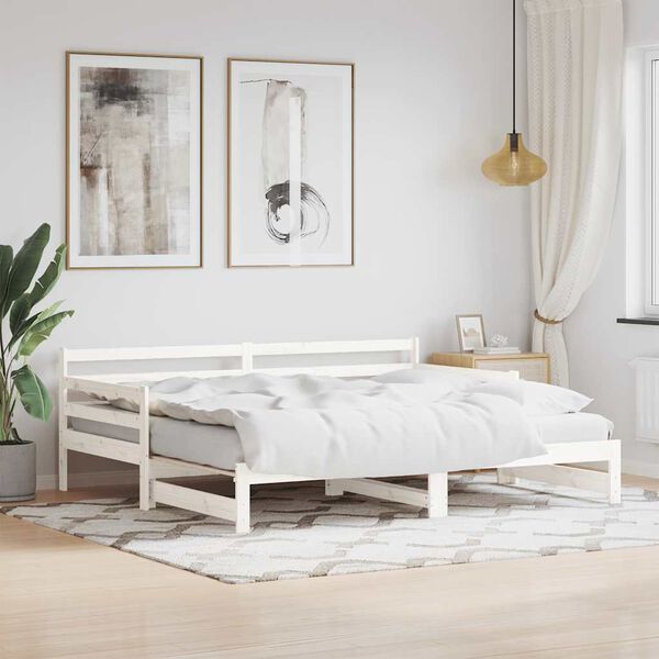 vidaXL Sof&aacute; cama nido madera maciza de pino blanco 90x200 cm