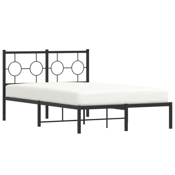 vidaXL Estructura cama sin colch&oacute;n con cabecero metal negro 120x200 cm