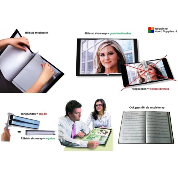 rillstab Libro portafolios A3 24 bolsillos negro