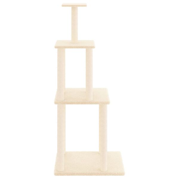 vidaXL Rascador para gatos con postes de sisal color crema 149 cm