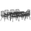 vidaXL Conjunto de Comedor de Jard&iacute;n 9 pcs Negro rat&aacute;n sint&eacute;tico