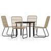 vidaXL Juego de comedor para jard&iacute;n 5 piezas color roble
