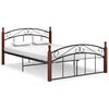 vidaXL Estructura cama sin colch&oacute;n metal madera roble negro 140x200 cm