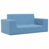 vidaXL Sof&aacute; para ni&ntilde;os de 2 plazas de felpa suave azul