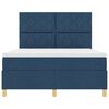 vidaXL Cama tipo Box Spring con colch&oacute;n Azul 140 x 190 cm tela