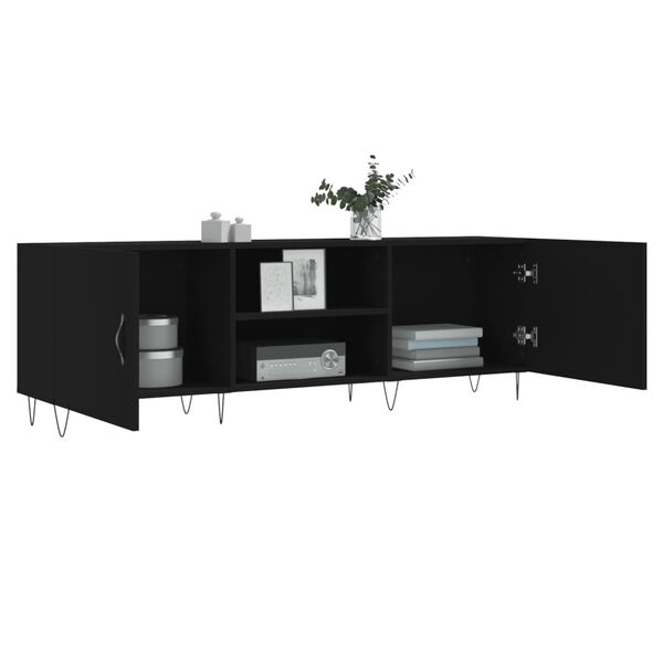 vidaXL Mueble para TV madera de ingenier&iacute;a negro 150x30x50 cm