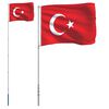 vidaXL M&aacute;stil y bandera de Turqu&iacute;a aluminio 5,5 m