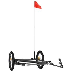 vidaXL Remolque para bicicletas hierro negro 135x68x37 cm