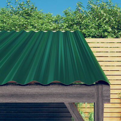 vidaXL Paneles de tejado 36 unidades acero recubierto verde 80x36 cm
