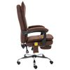 vidaXL Silla de oficina de masaje de tela marr&oacute;n