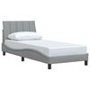 vidaXL Estructura de cama sin colch&oacute;n Hanko tela gris claro 80x200 cm