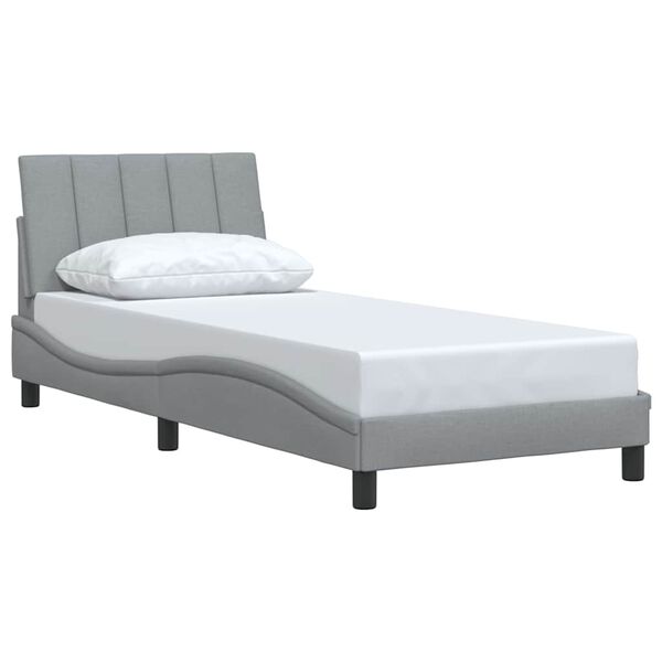 vidaXL Estructura de cama sin colch&oacute;n Hanko tela gris claro 80x200 cm