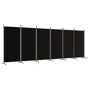 vidaXL Biombo divisor de 6 paneles de tela negro 520x180 cm