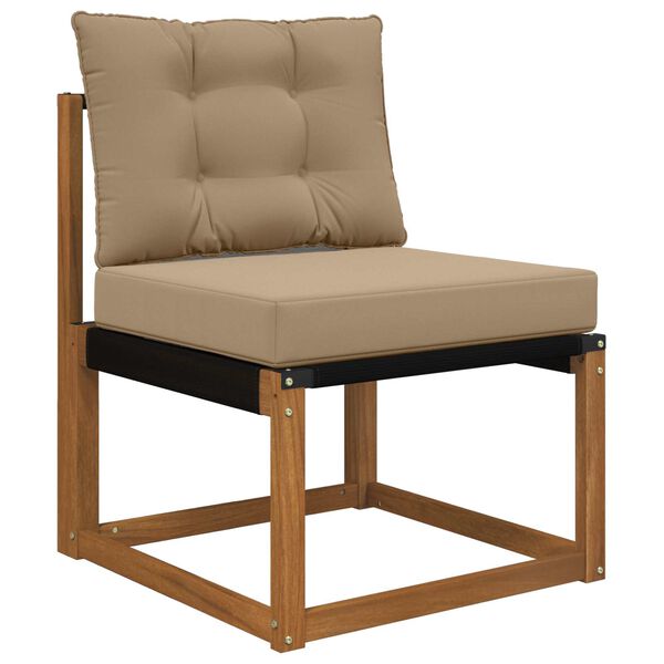 vidaXL Coj&iacute;n para sof&aacute; de exterior 2 pcs Taup&eacute; Poli&eacute;ster