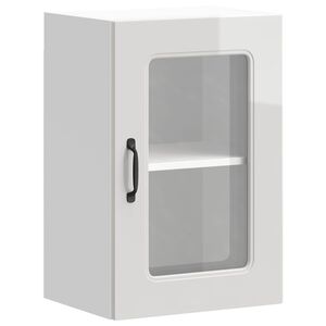 vidaXL Armario de cocina con puerta de cristal Kalmar blanca brillante