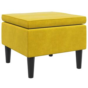 vidaXL Taburete con patas de madera terciopelo amarillo