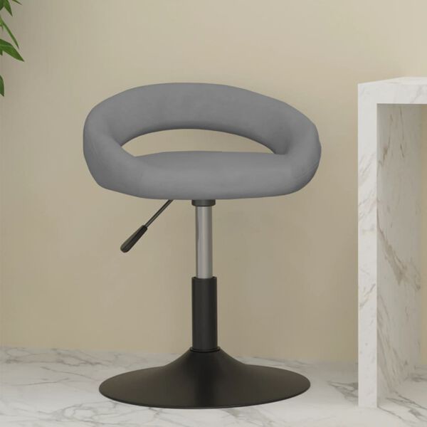 vidaXL Taburete de cocina de terciopelo gris claro