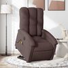 vidaXL Sill&oacute;n masaje el&eacute;ctrico reclinable elevable tela marr&oacute;n oscuro