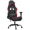 vidaXL Silla gaming masaje reposapi&eacute;s cuero sint&eacute;tico negro rojo tinto