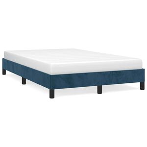 vidaXL Estructura de cama sin colch&oacute;n terciopelo azul oscuro 120x190cm