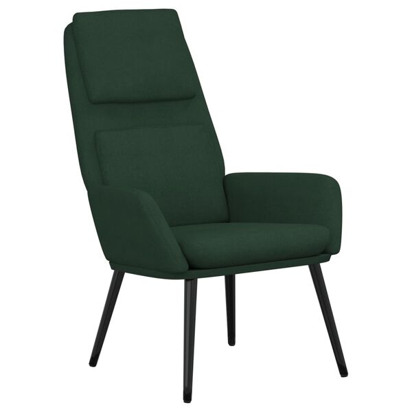 vidaXL Sill&oacute;n de relax de tela verde oscuro