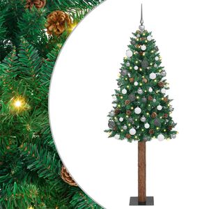vidaXL &Aacute;rbol de Navidad Delgado con 300 LED con soporte Verde 180 cm