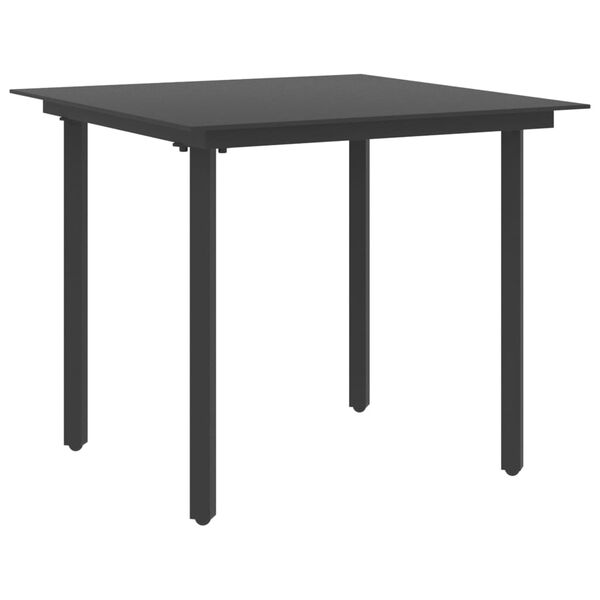 vidaXL Set de comedor de jard&iacute;n de 3 piezas PVC rat&aacute;n negro