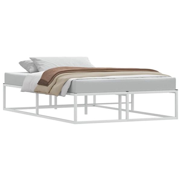 vidaXL Estructura de cama sin colch&oacute;n de metal blanco 120x200 cm