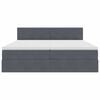 vidaXL Cama con almacenamiento con colch&oacute;n Gris oscuro 100 x 200 cm