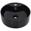 vidaXL Lavabo con rebosadero 36x13 cm cerámica negro