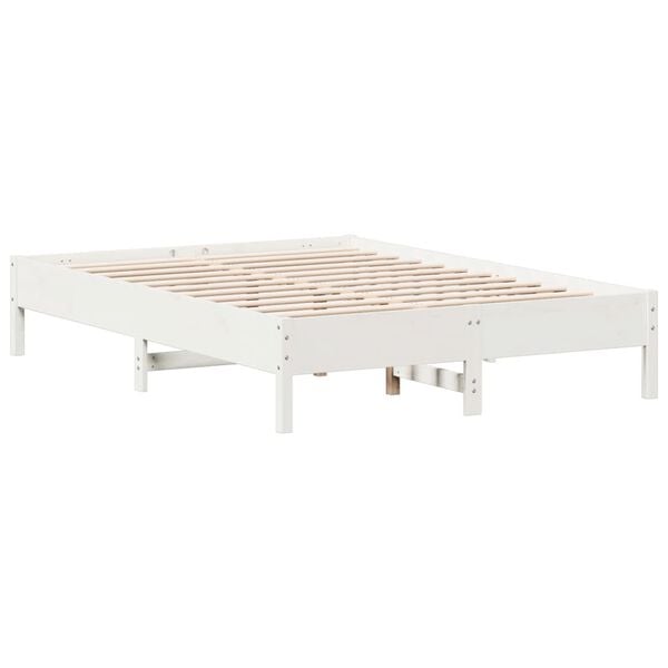 vidaXL Estructura de cama sin colch&oacute;n madera de pino blanca 120x200 cm