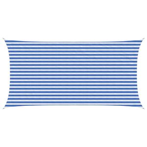 vidaXL Toldo Vela Azul y Blanco 2,5 x 5 m HDPE