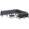 vidaXL Conjunto de sof&aacute;s de jard&iacute;n 9 uds. Negro Acero