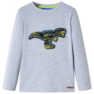 Camiseta infantil de manga larga gris melange 104