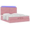 vidaXL Estructura de cama otomana colchones terciopelo rosa 200x200cm