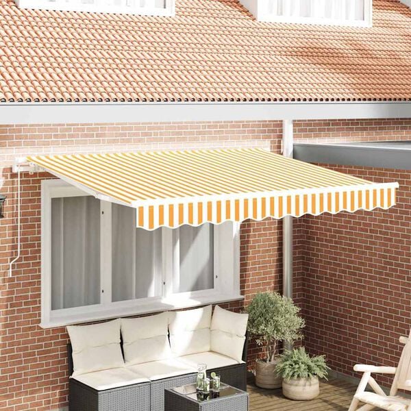 vidaXL Toldo Retr&aacute;ctil Manual Amarillo 250 x 200 cm tela