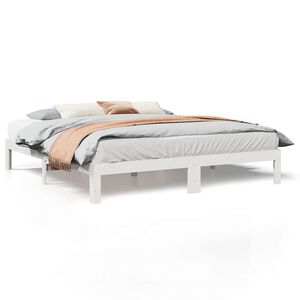 vidaXL Cama sin colch&oacute;n madera maciza de pino blanca 180x200 cm