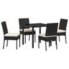 vidaXL Conjunto de Comedor de Jard&iacute;n 5 pcs Negro