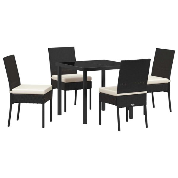 vidaXL Conjunto de Comedor de Jard&iacute;n 5 pcs Negro