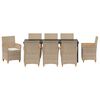 vidaXL Conjunto de Comedor de Jard&iacute;n 9 pcs Beige rat&aacute;n sint&eacute;tico