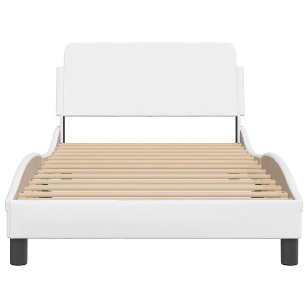 vidaXL Estructura de cama Dover cuero sint&eacute;tico blanco 100x200cm