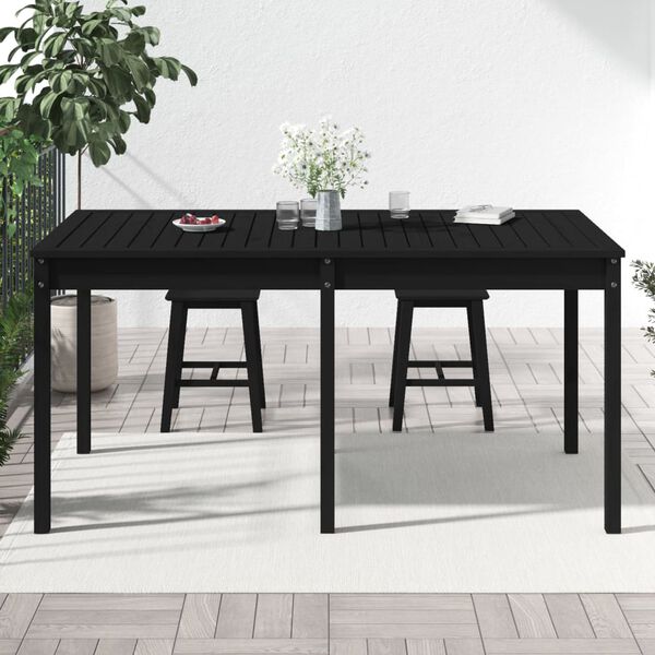 vidaXL Mesa de jard&iacute;n madera maciza pino negro 159,5x82,5x76 cm