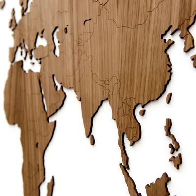 MiMi Innovations Mapa decorativo pared madera Exclusive nogal 130x78cm