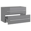 vidaXL Set muebles de ba&ntilde;o 2 piezas madera contrachapada gris brillo