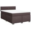 vidaXL Cama box spring con colch&oacute;n tela marr&oacute;n oscuro 140x200 cm